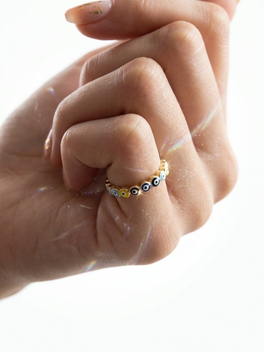 ANILLO OJITOS DORADO C-38B