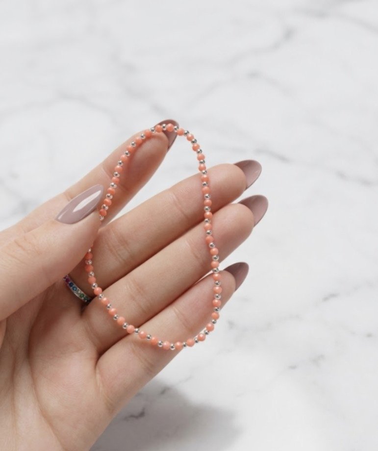 Pulsera elastizada piedra naranja C-24B