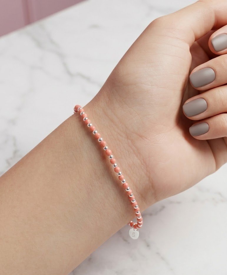Pulsera elastizada piedra naranja C-24B