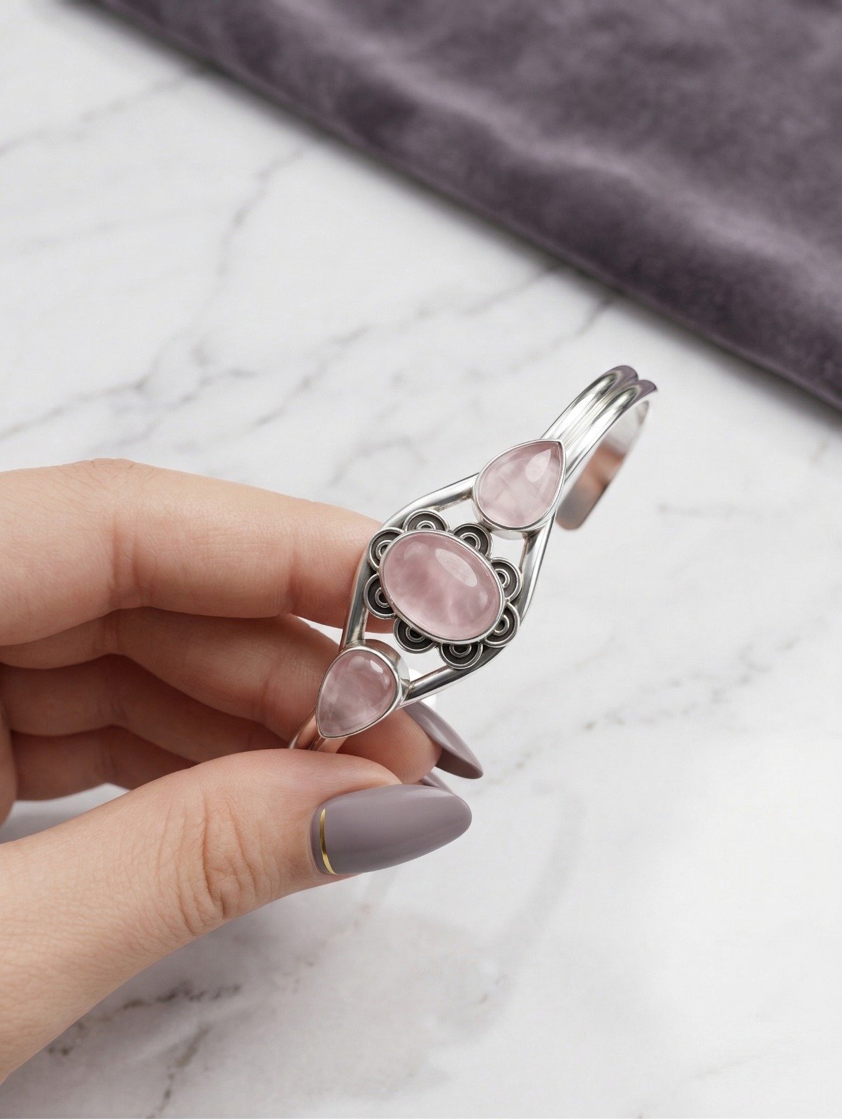PULSERA CUARZO ROSA C-23A