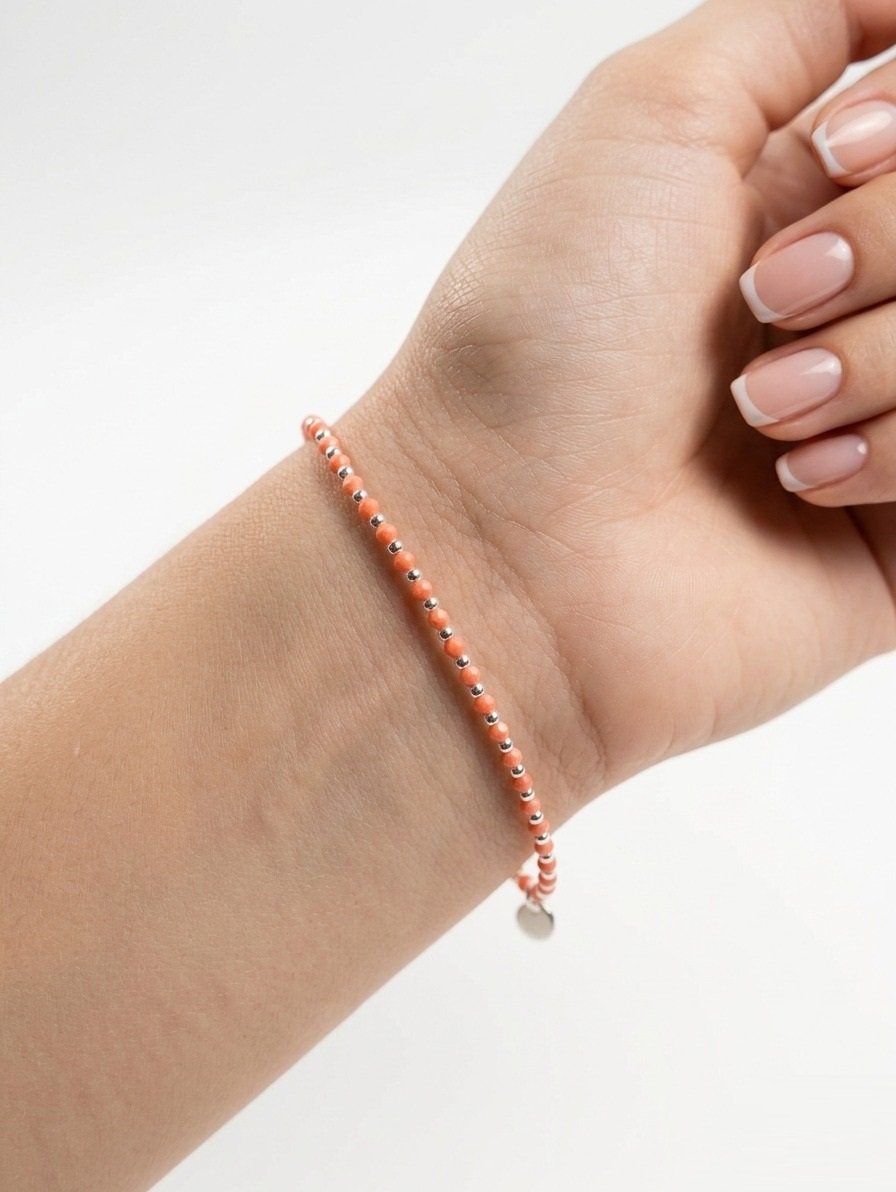 Pulsera elastizada piedra naranja C-24B
