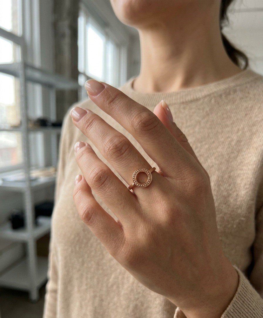 ANILLO CIRCULO ROSE C-38B