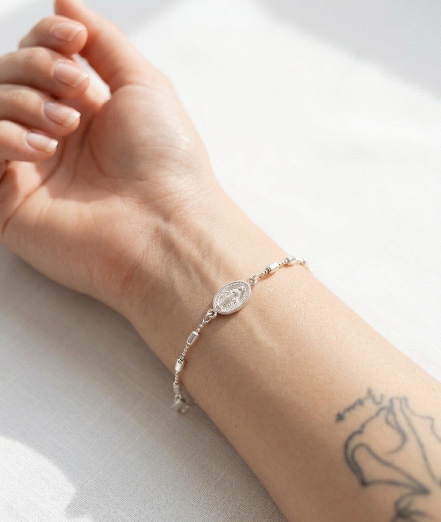 PULSERA VIRGEN MILAGROSA 17 +3cm C-24B