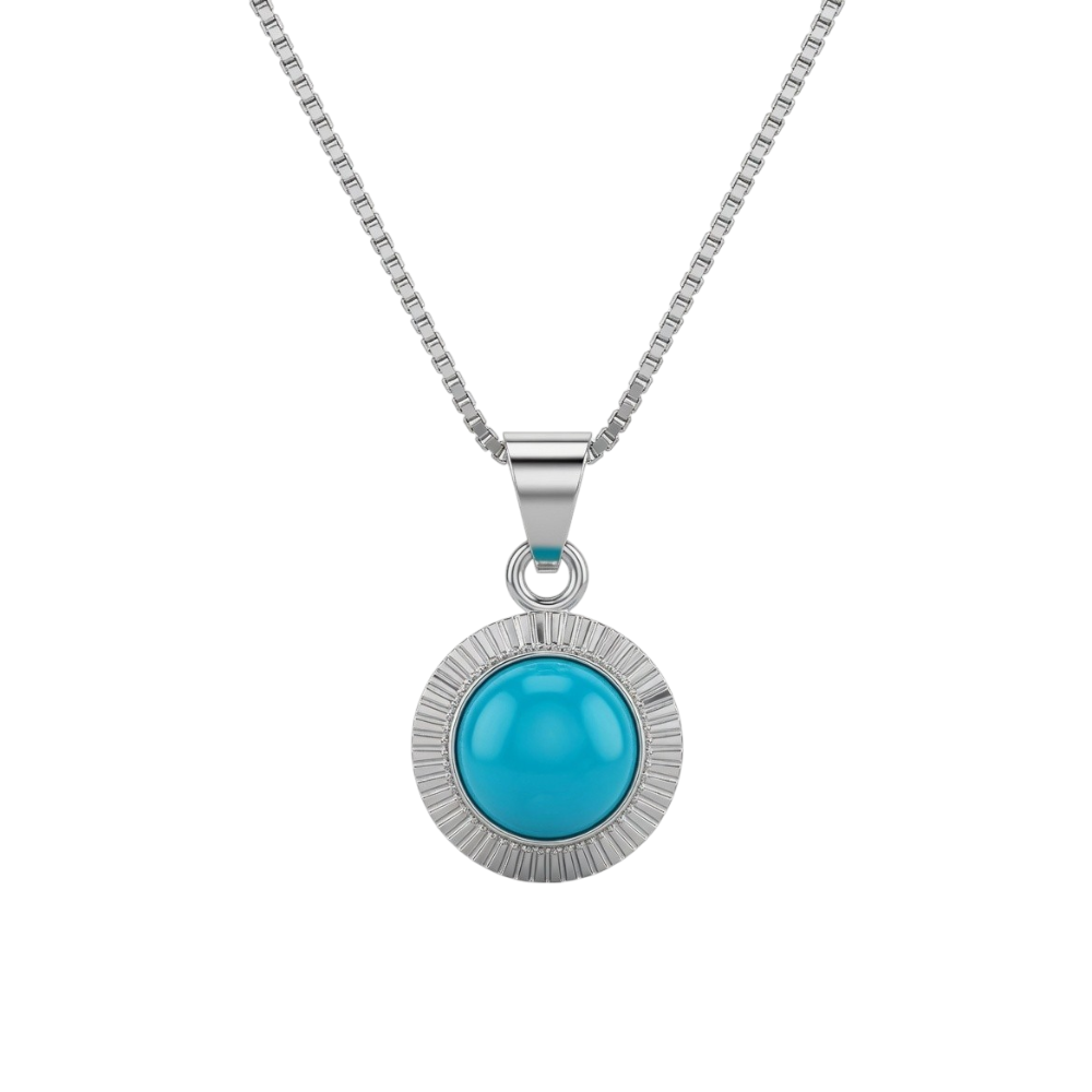 CONJUNTO PIEDRA TURQEUSA 45cm C-56B