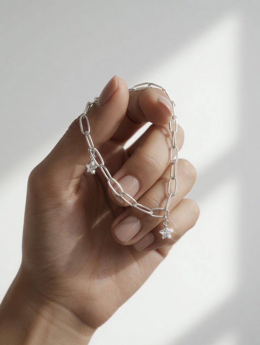 PULSERA ESLABONES ESTRELLAS 18cm C-23A