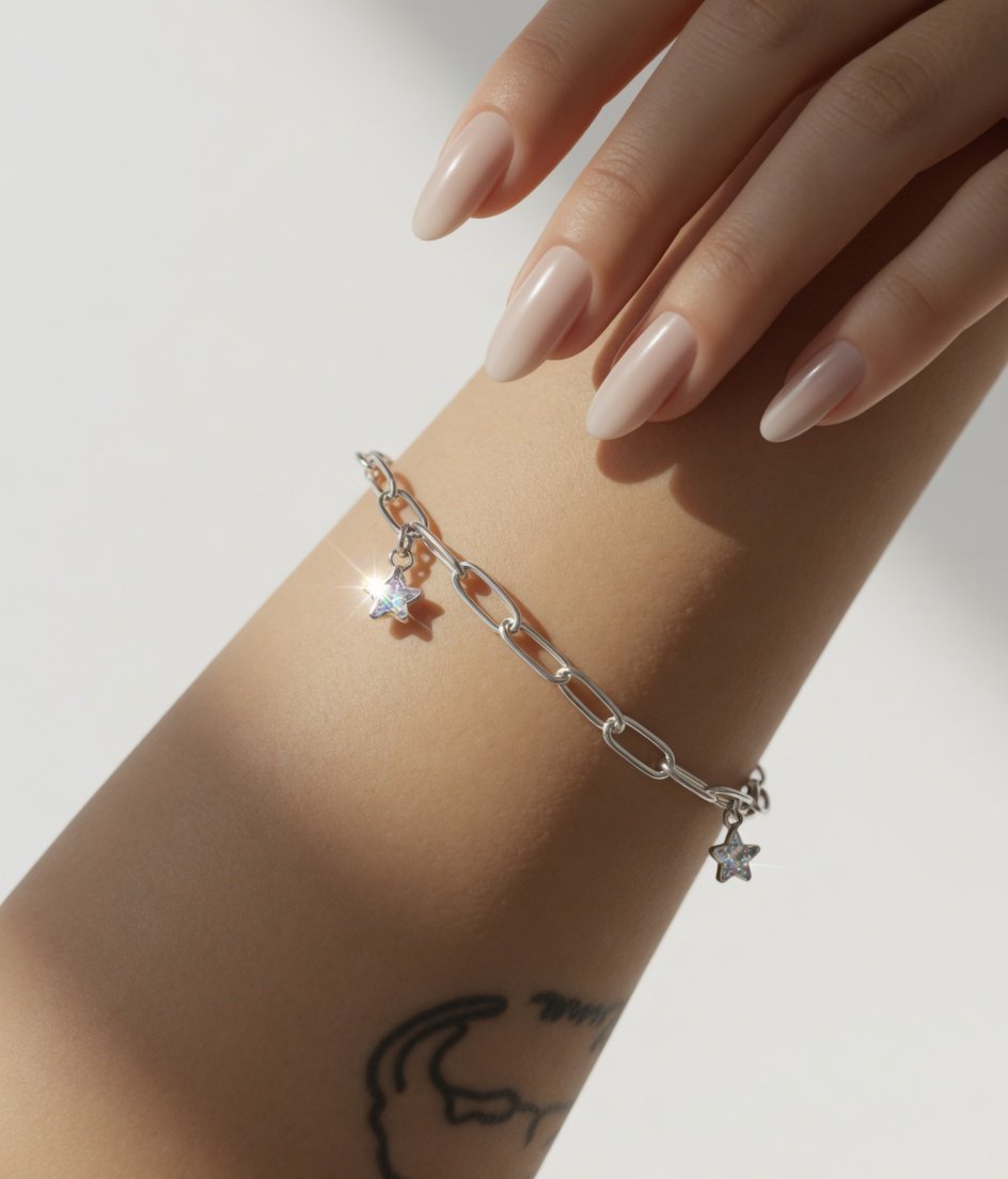 PULSERA ESLABONES ESTRELLAS 18cm C-23A