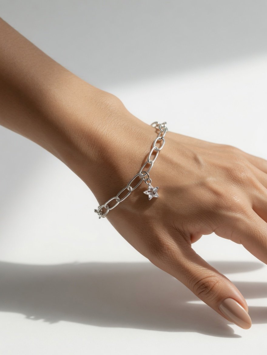 PULSERA ESLABONES ESTRELLAS 18cm C-23A