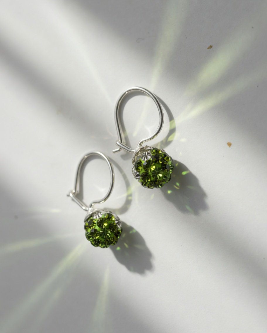 argolla bolita de fuego verde  C-101B