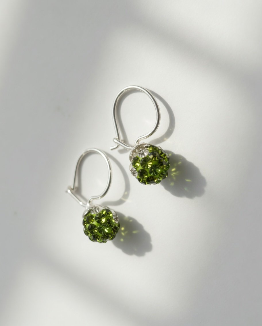 argolla bolita de fuego verde  C-101B