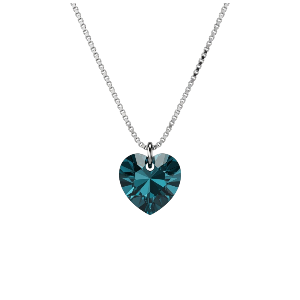CONJUNTO CORAZON AZUL SWAROVSKY 40cm C-56C