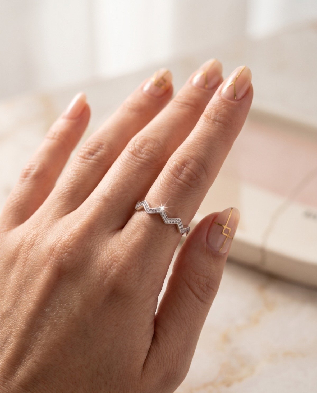 ANILLO PANDORA ZIGZAG "CON INSCRIPCION" C-109A