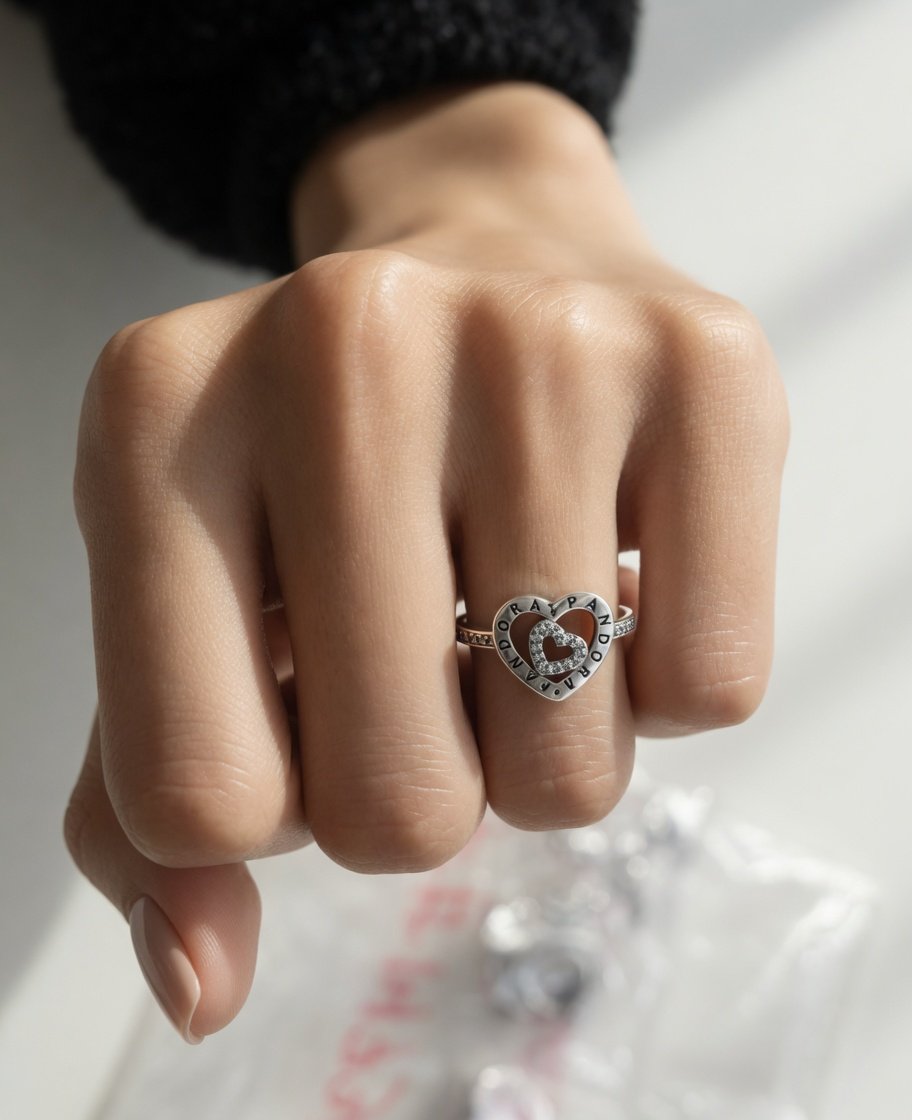 ANILLO CORAZON DOBLE PANDORA C-109A