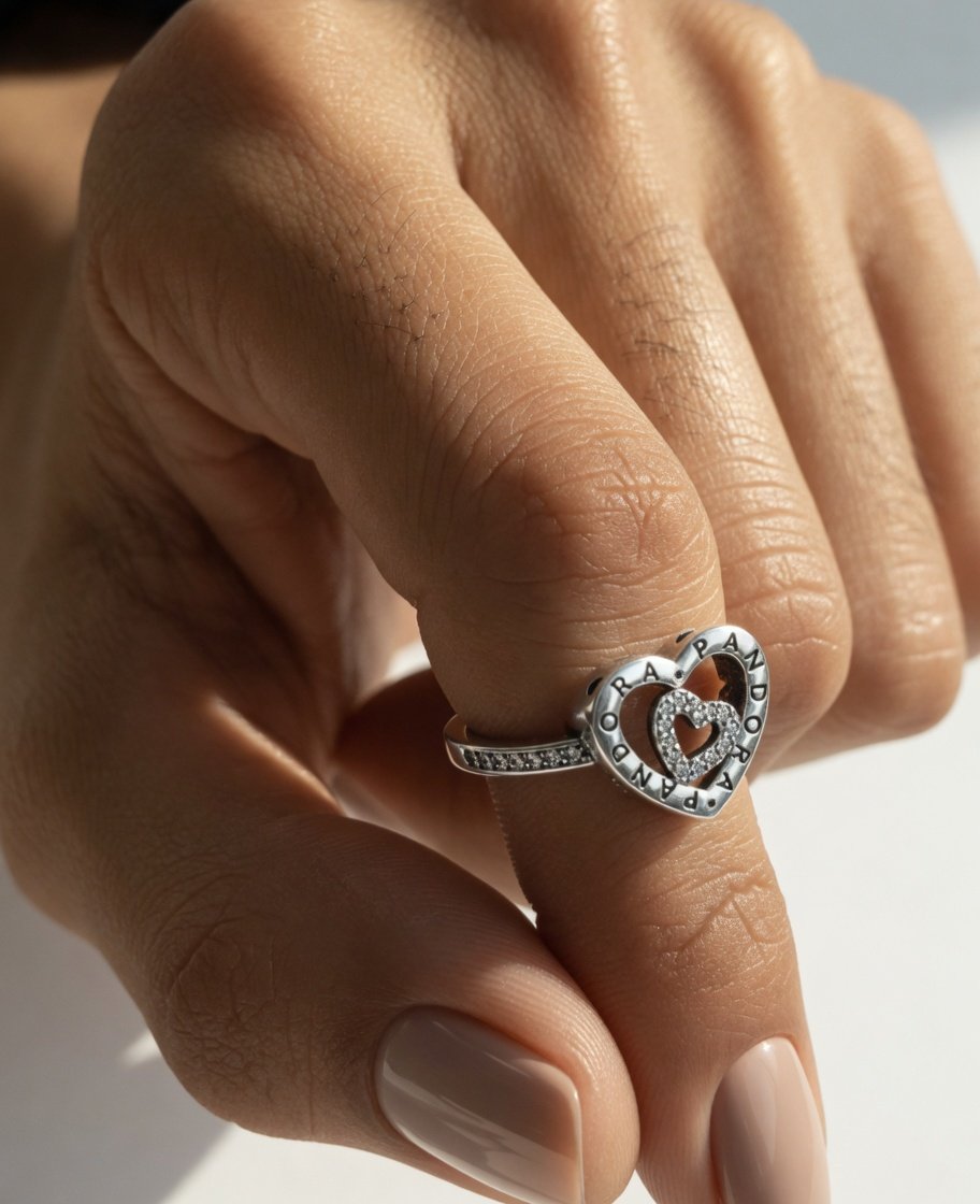 ANILLO CORAZON DOBLE PANDORA C-109A