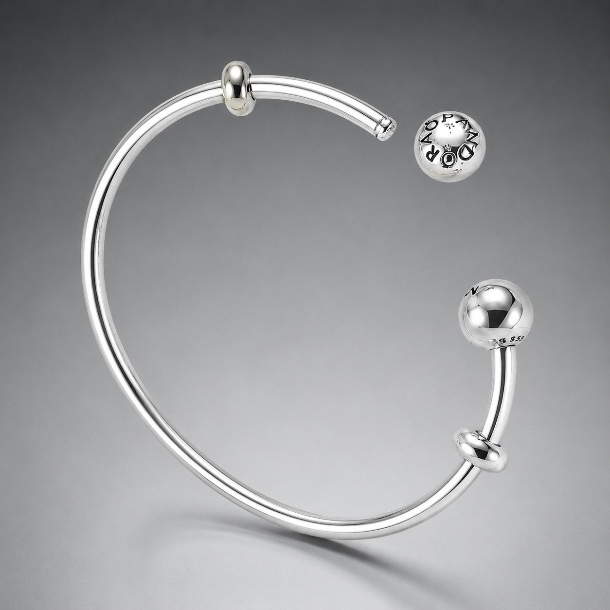 PULSERA ESCLAVA ABIERTA PAVE "CON INSCRIPCION" 19cm