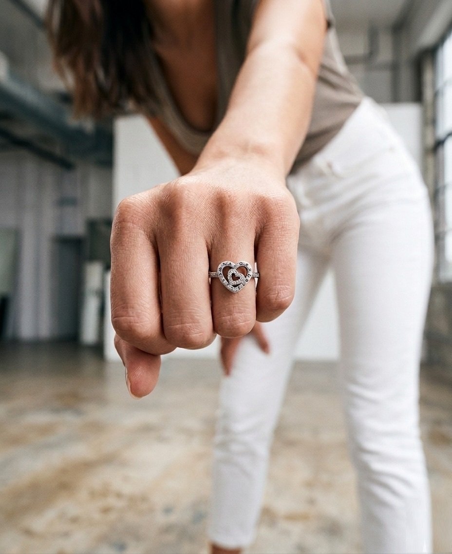 ANILLO CORAZON DOBLE PANDORA C-109A