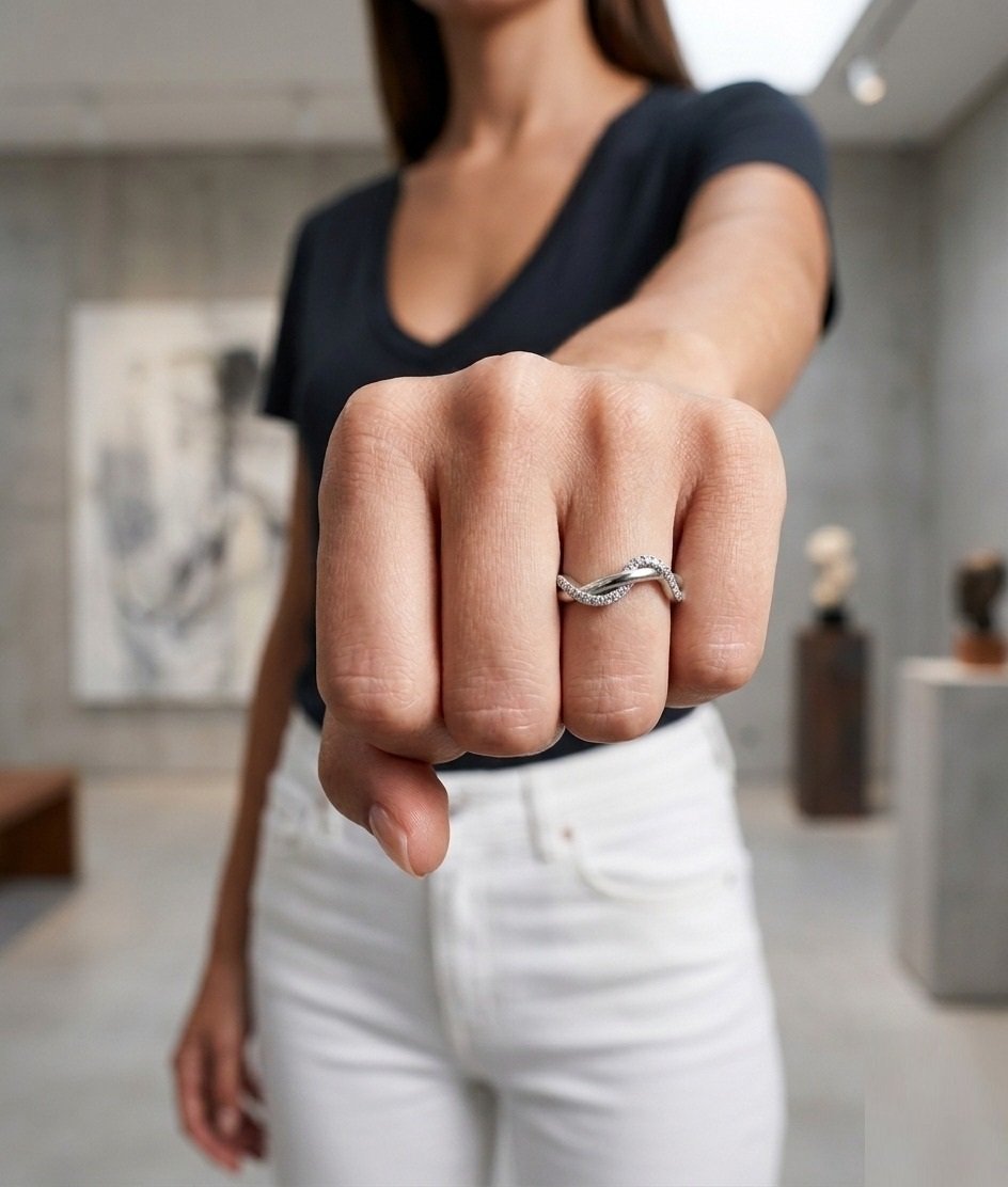 ANILLO OLA ENTRELAZADA PANDO C-109A