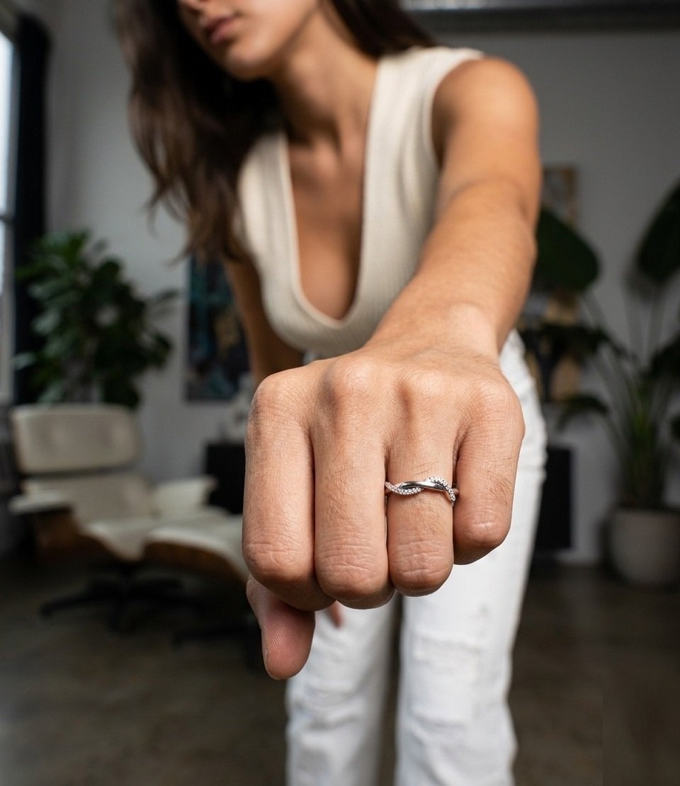 ANILLO OLA ENTRELAZADA PANDO C-109A