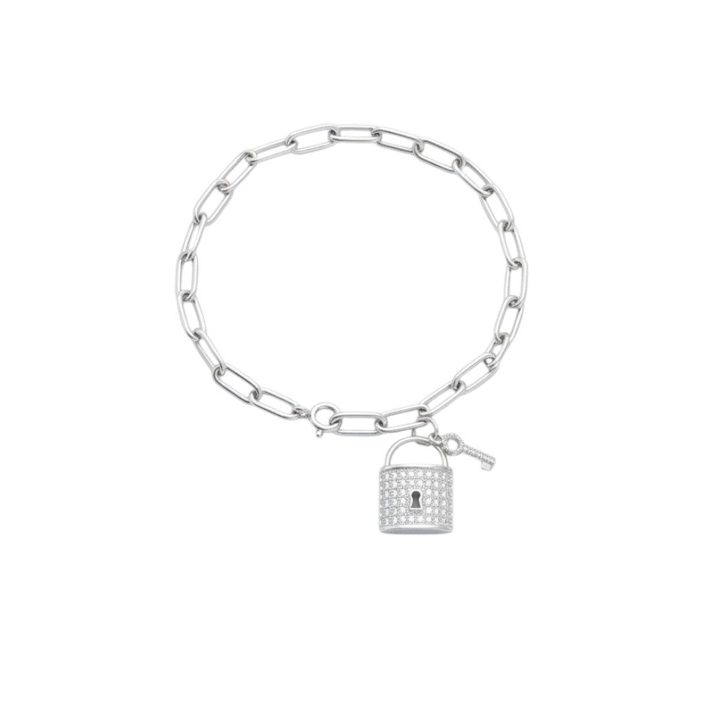 PULSERA ESLABON CON CANDADO 18cm C-23B