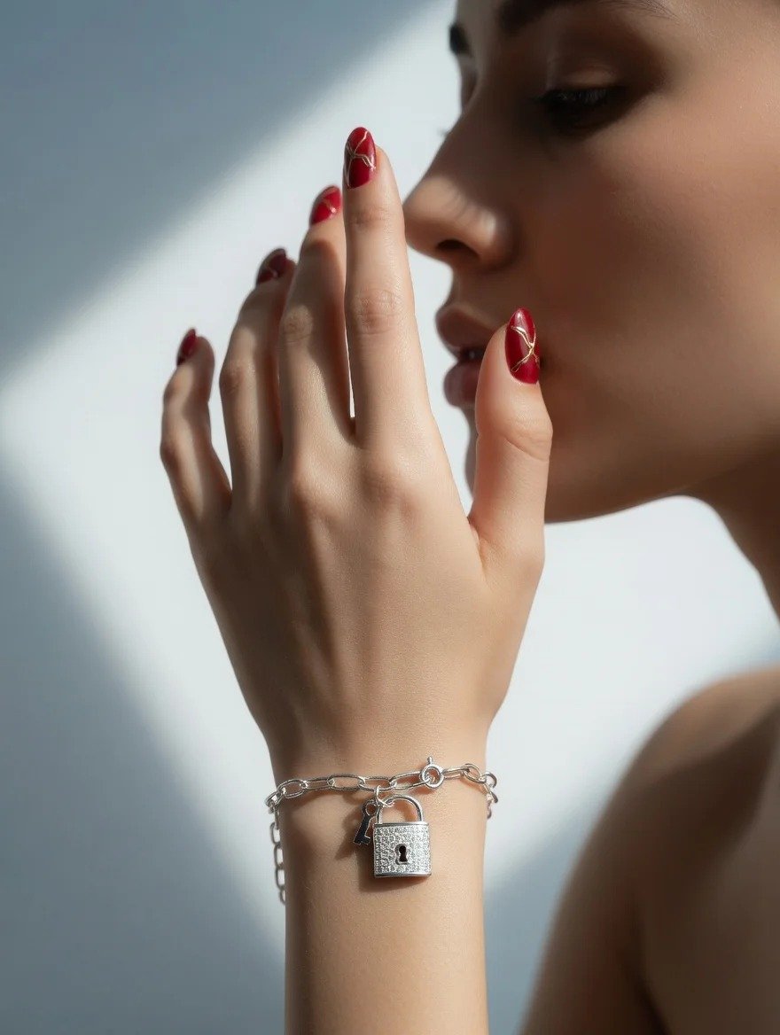 PULSERA ESLABON CON CANDADO 18cm C-23B