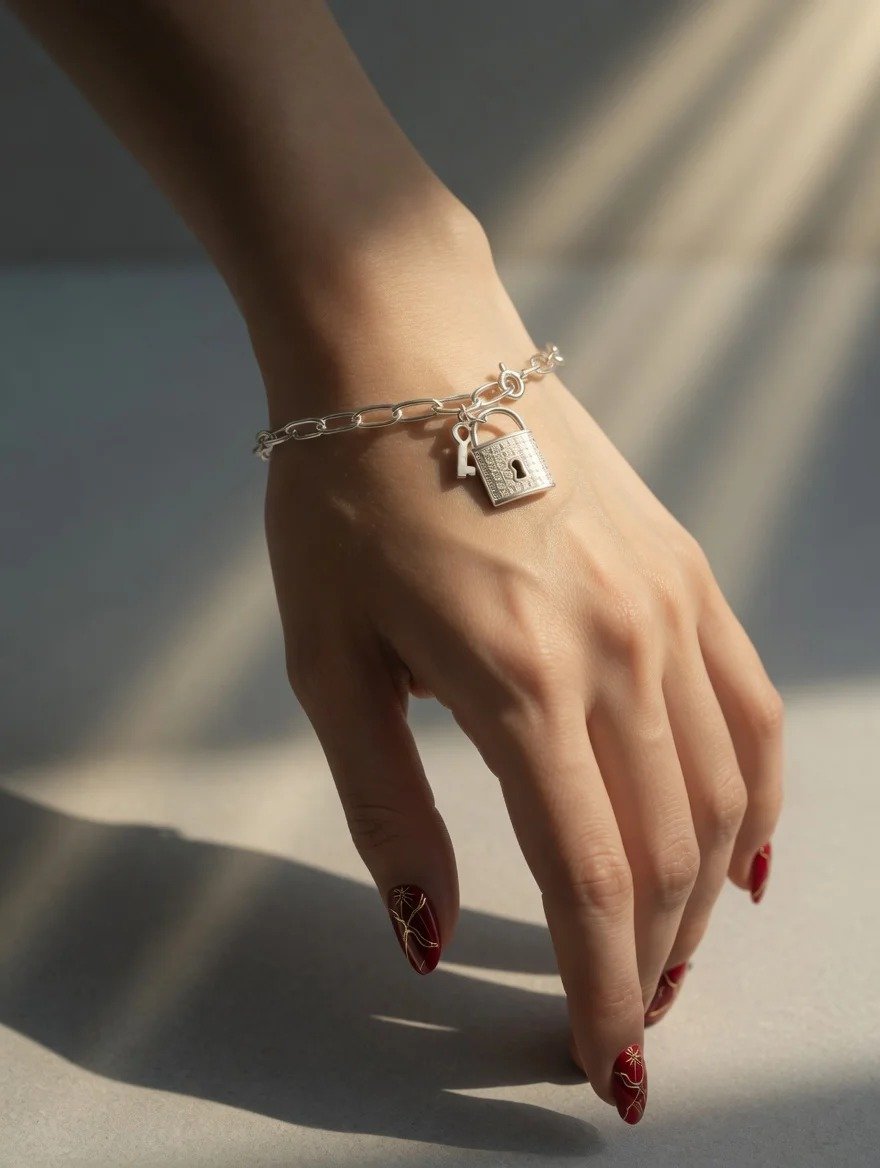 PULSERA ESLABON CON CANDADO 18cm C-23B