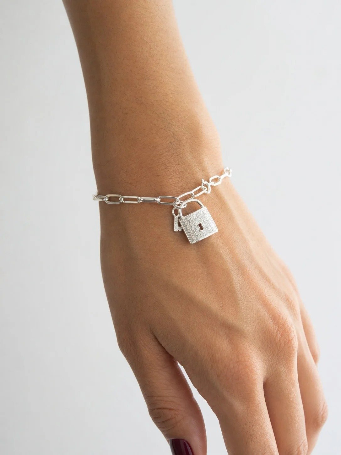 PULSERA ESLABON CON CANDADO 18cm C-23B