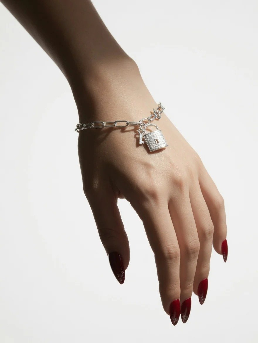 PULSERA ESLABON CON CANDADO 18cm C-23B