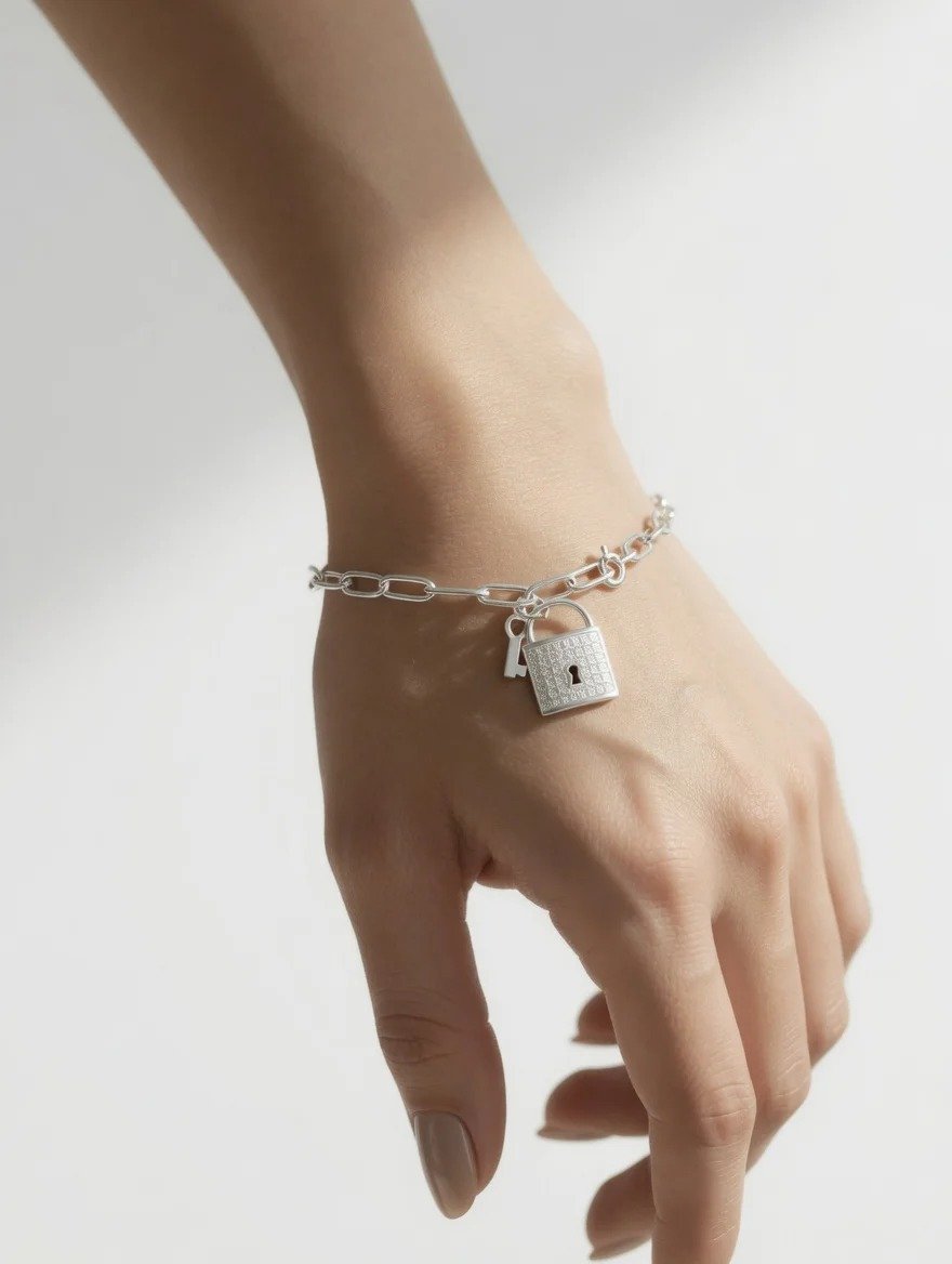 PULSERA ESLABON CON CANDADO 18cm C-23B