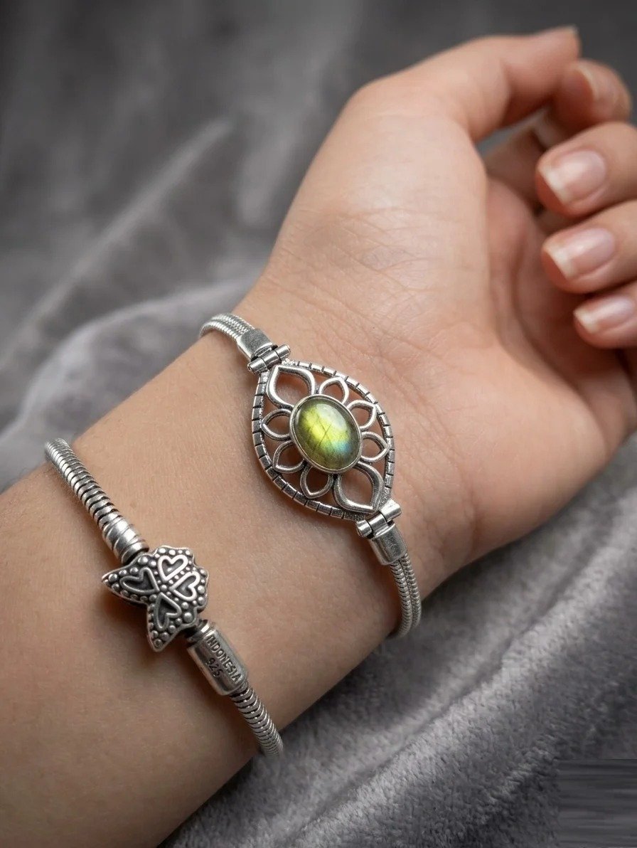 PULSERA PIEDRA LABRADORITA 18+1cm C-23A