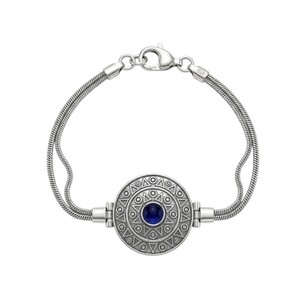 PULSERA PIEDRA AZUL NATURAL 18+1cm C-23A