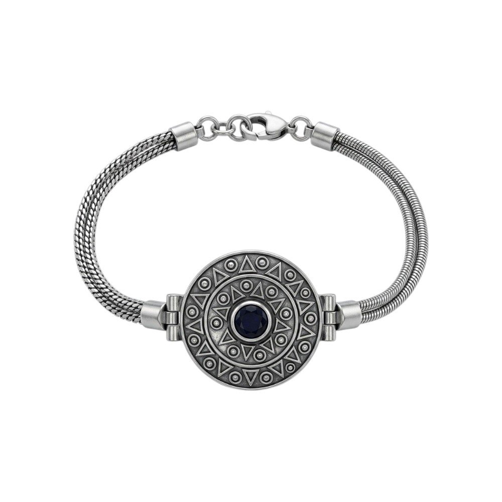 PULSERA PIEDRA MARRON NATURAL 18+1cm C-23A