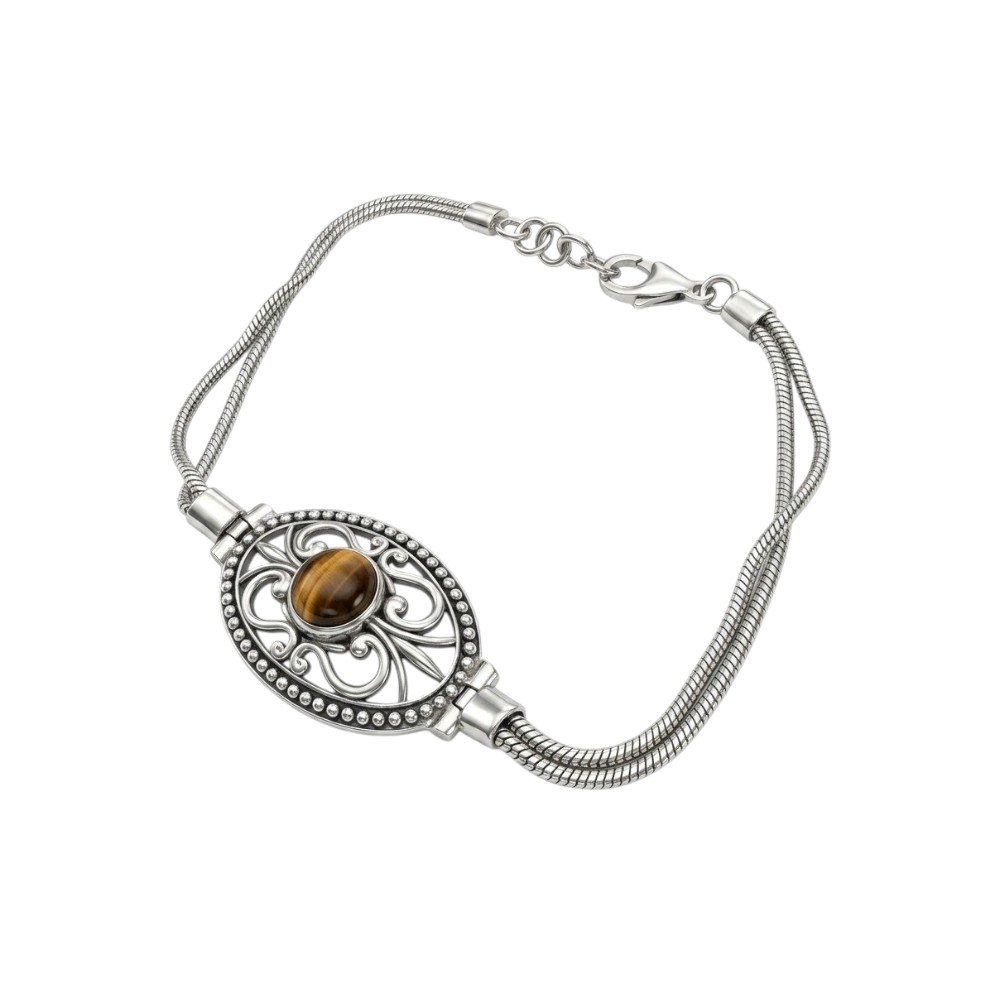 PULSERA PIEDRA OJO DE TRIGRE 18+1cm C-23A