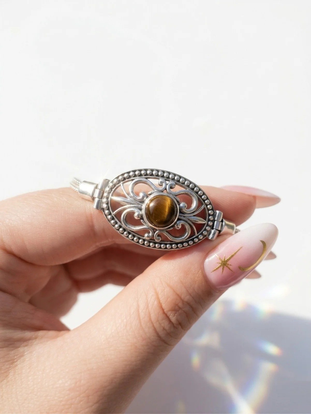PULSERA PIEDRA OJO DE TRIGRE 18+1cm C-23A