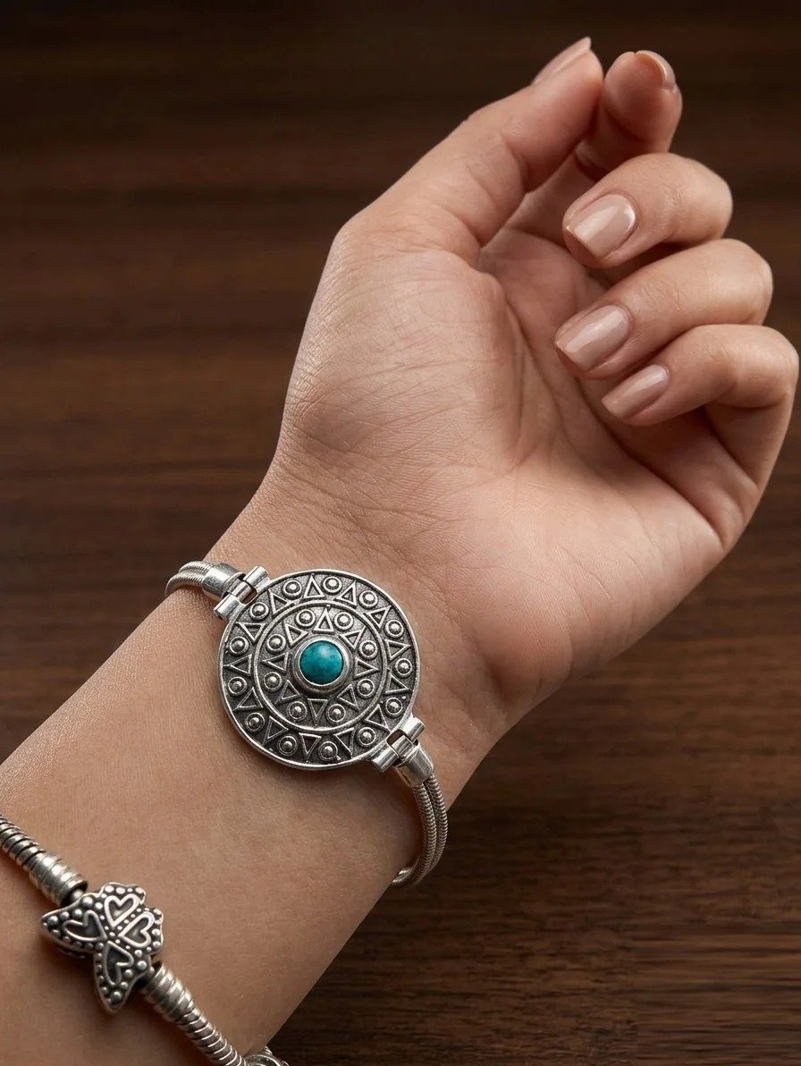 PULSERA TURQUESA NATURAL 18+1cm  C-23A