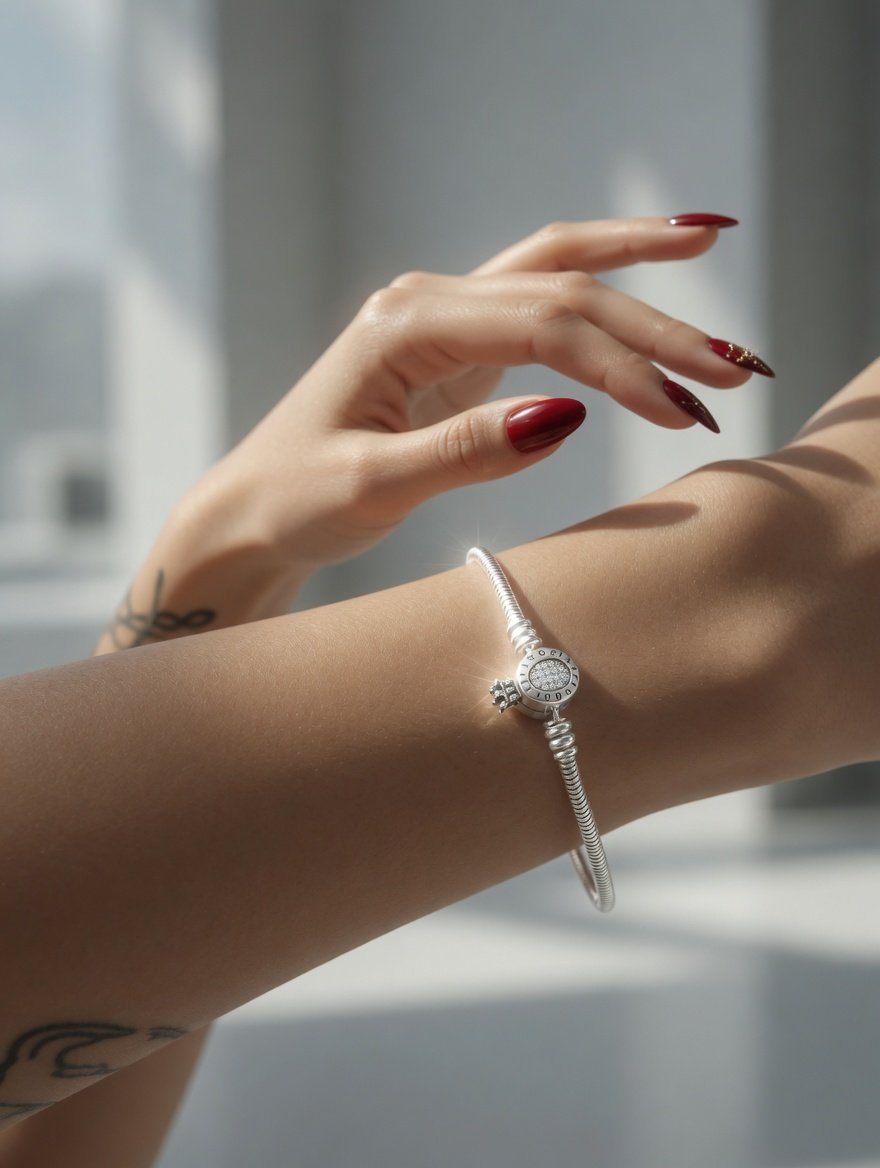 PULSERA PANDORA CIERRE CORONA  "CON INSCRIPCION" 20cm