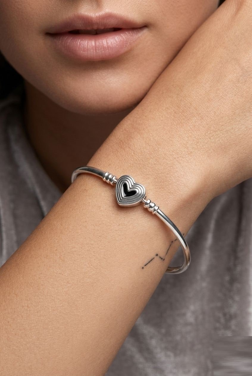 PULSERA ESCLAVA CIERRE CORAZON PANDO 64mm