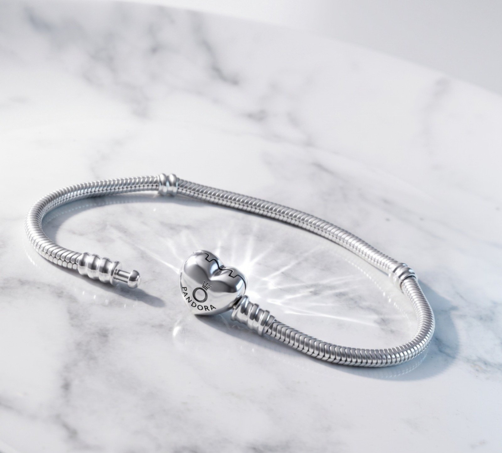 PULSERA PANDO CIERRE CORAZON 18cm