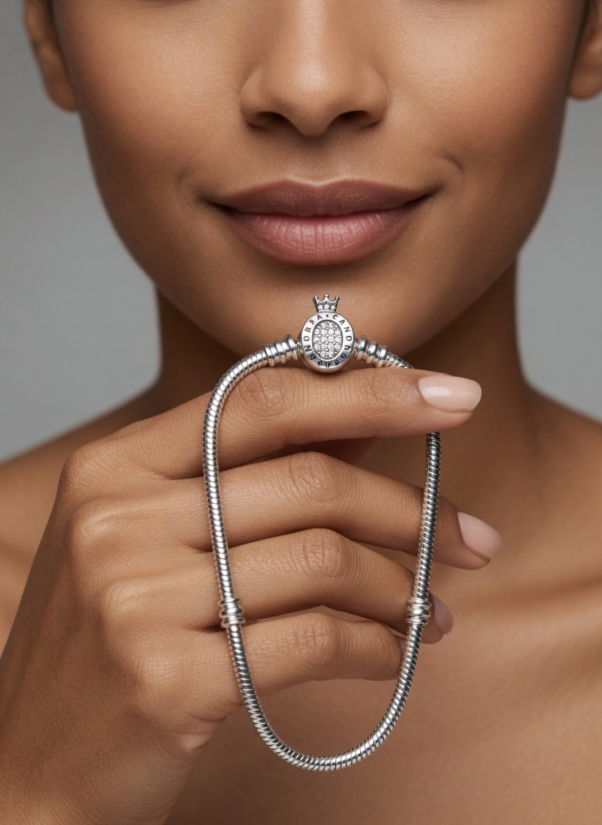 PULSERA PANDORA CIERE CORONA "CON INSCRIPCION" 18cm