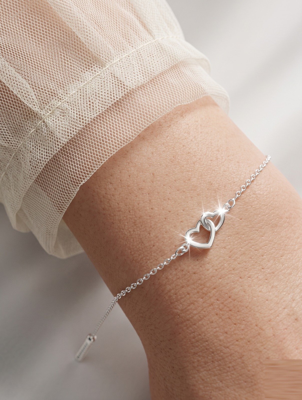 PULSERA DOS CORAZONES 17+3cm CP-P