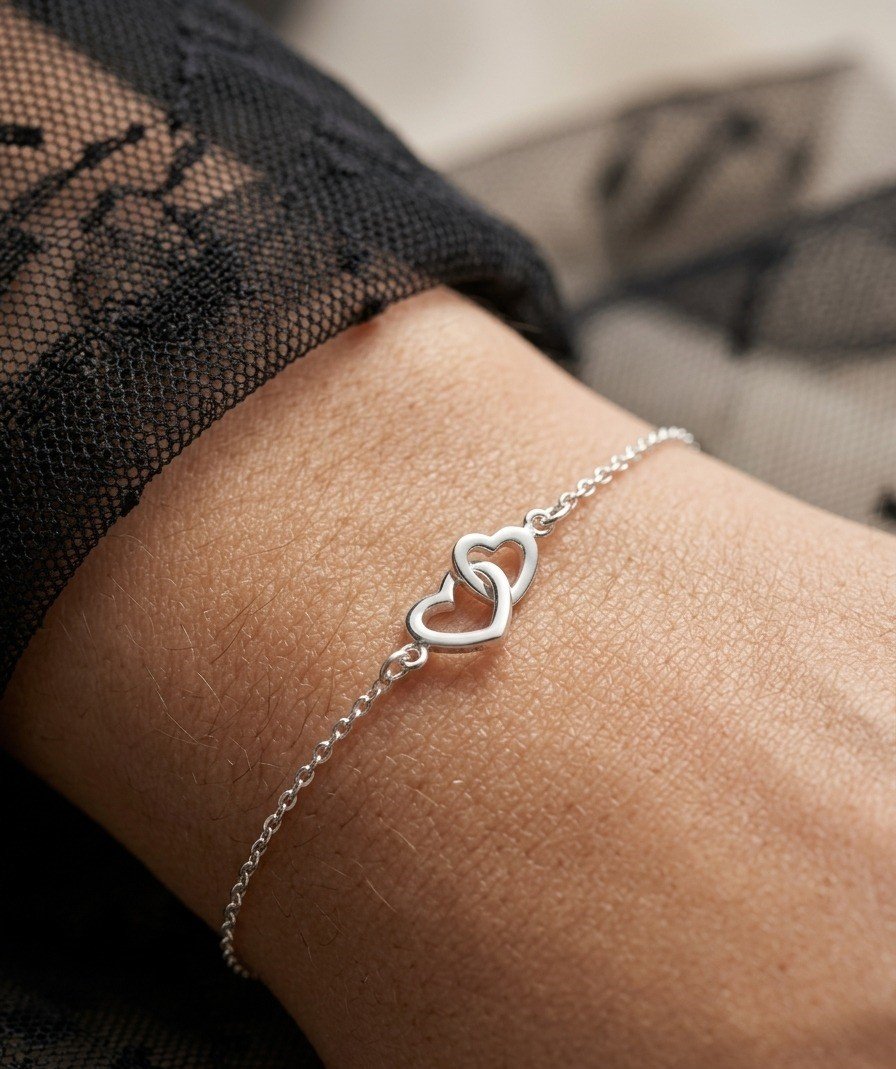PULSERA DOS CORAZONES 17+3cm CP-P