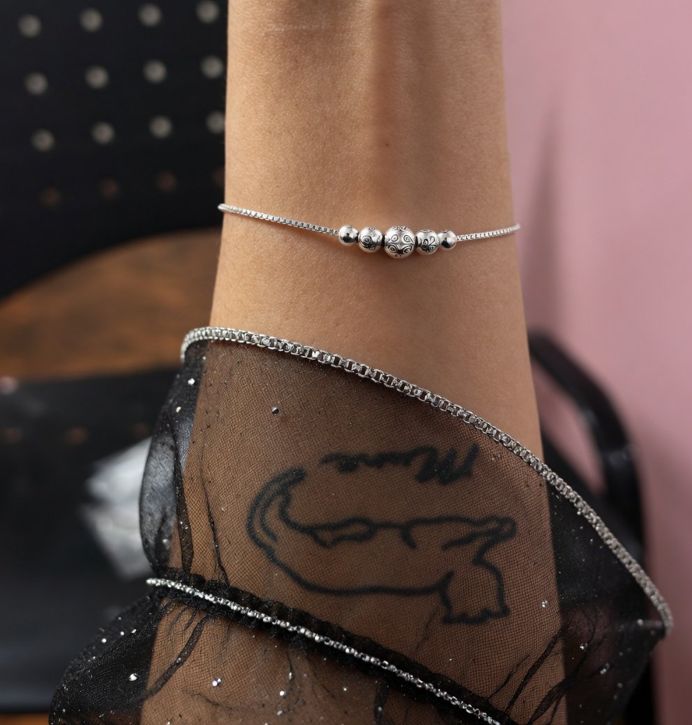 PULSERA CON BOLITAS 17+3cm CP-P