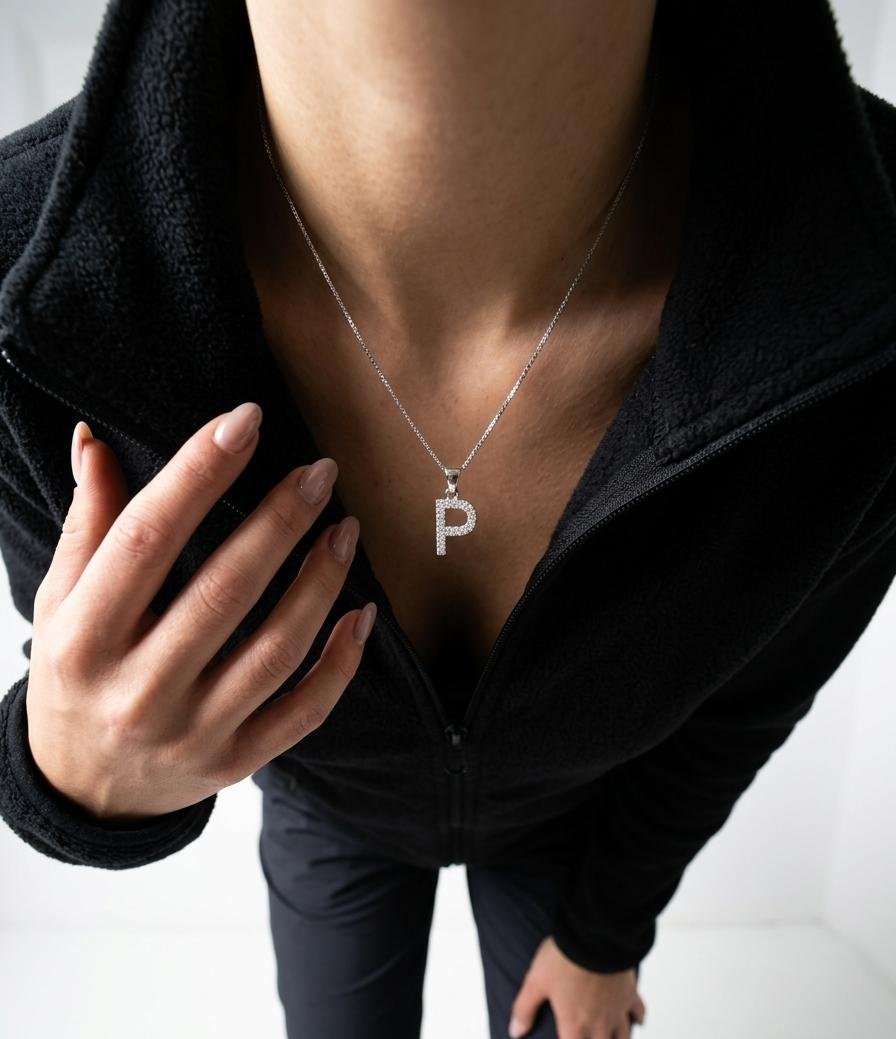 DIJE LETRA CUBICS " P" 12mm CP-D