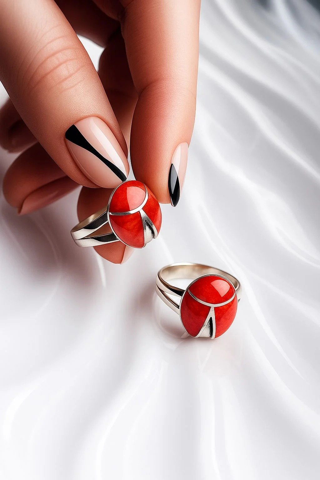 Anillo Nacar rojo C-105B
