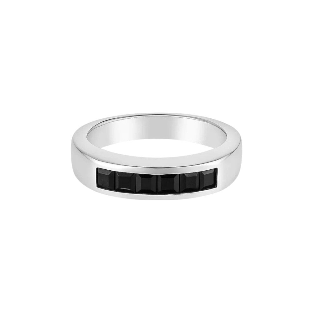 ANILLO MEDIO SIN FIN ONIX "TALLE UNICO #7" C-102B