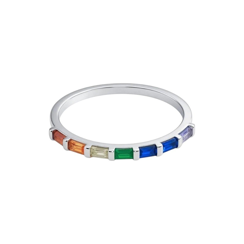 ANILLO  CUBIC BAGUETTE MULTICOLOR CM-AN