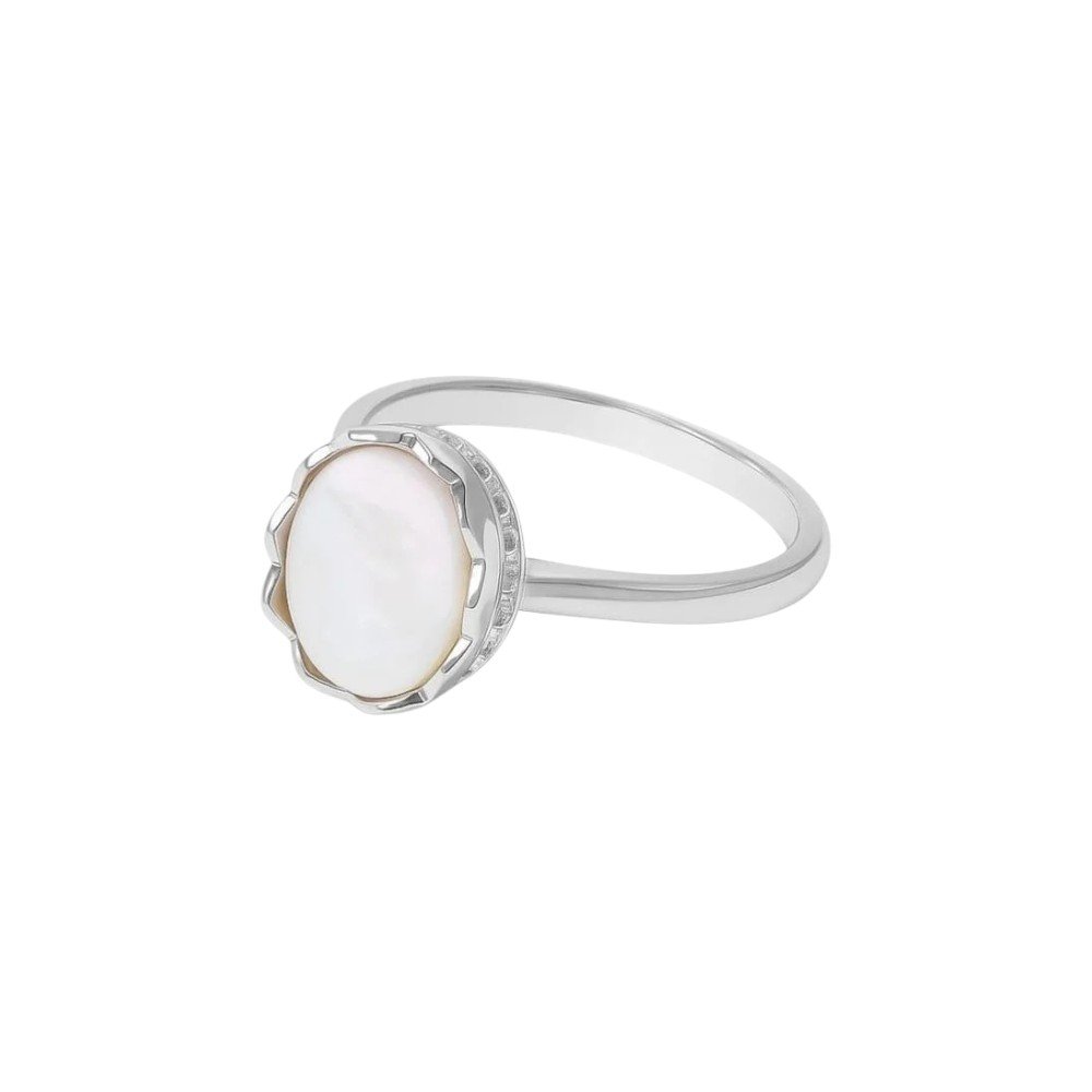ANILLO PIEDRA NACAR RODINADO  C-38A