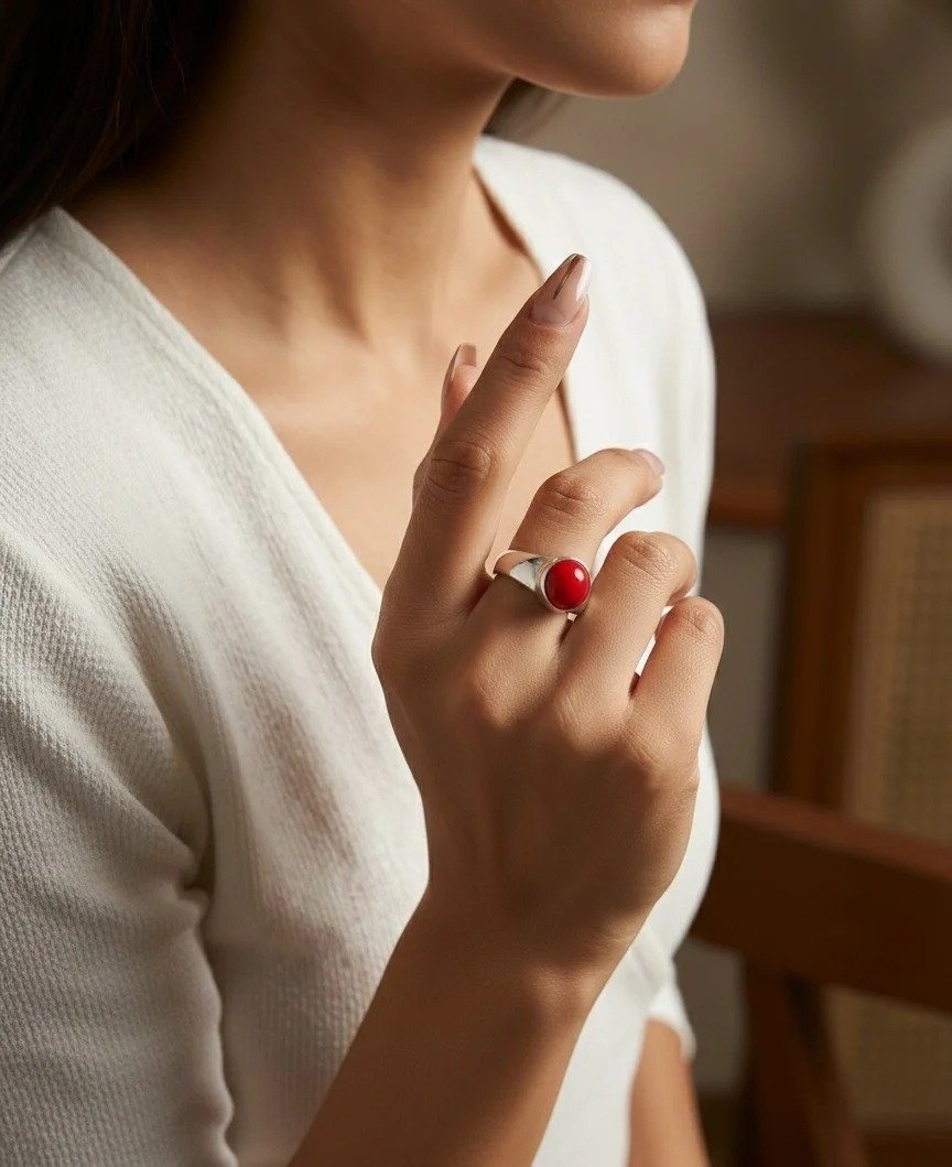 Anillo Piedra Rojo C-105A