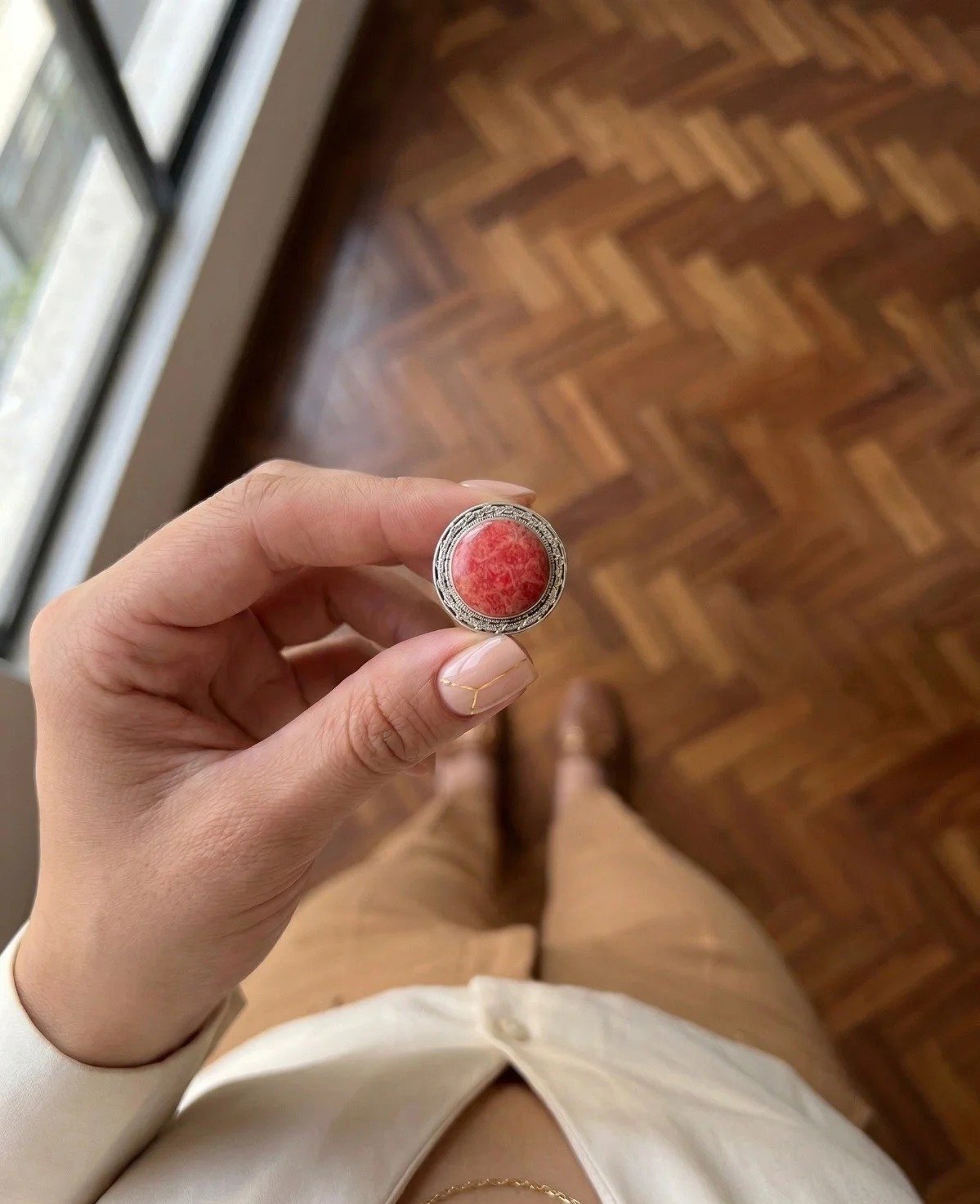 ANILLO ALAMBRE DE PUAS ROJO C-105A