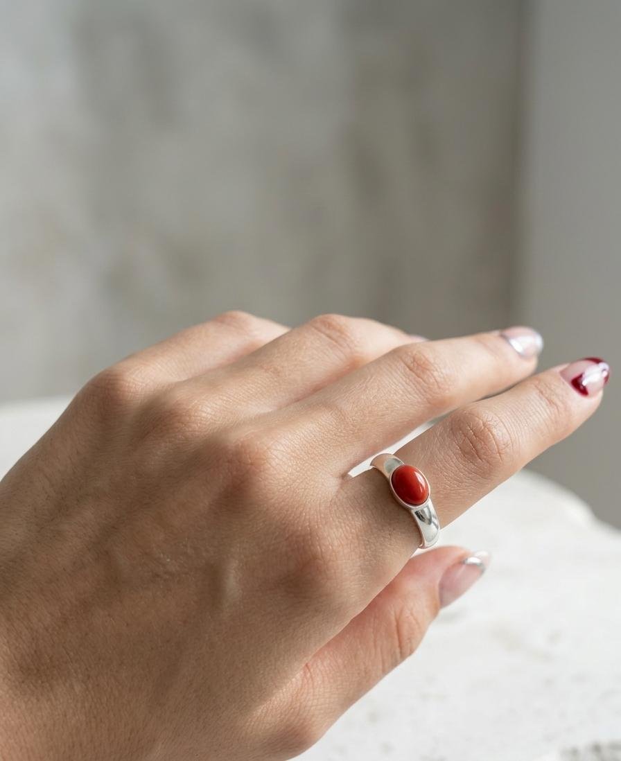 Anillo Piedra Rojo C-105A