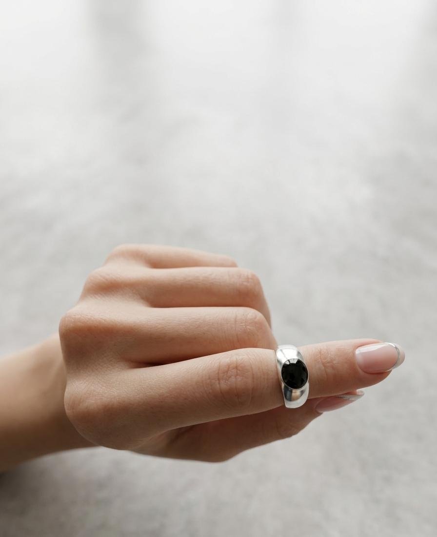 Anillo Piedra Negro C-105A