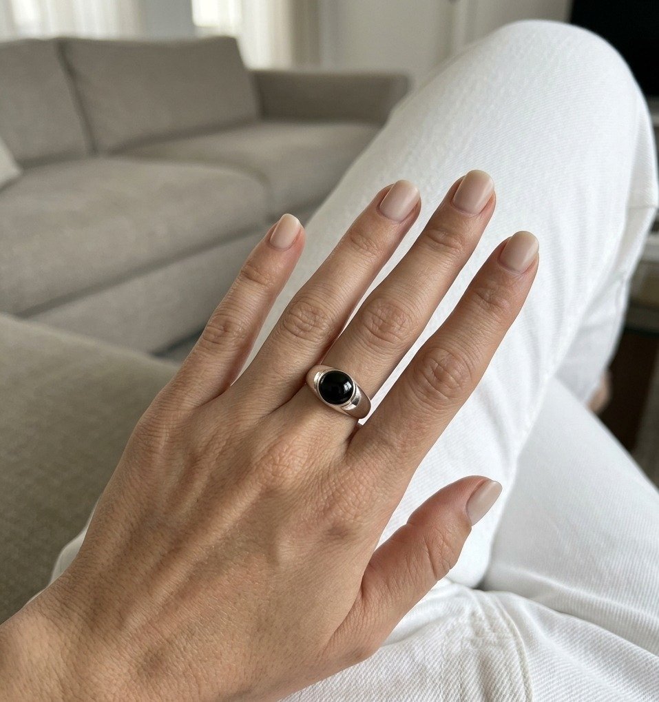 Anillo Piedra Negro C-105A